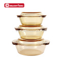 Special Amber Color Glass Kitchen Cookware Casserole
